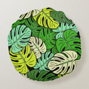 Monstera Leaves #3 Rond Kussen