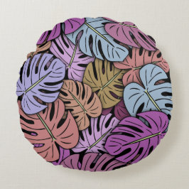 Monstera Leaves #7 Rond Kussen