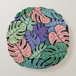 Monstera Leaves #8 Rond Kussen