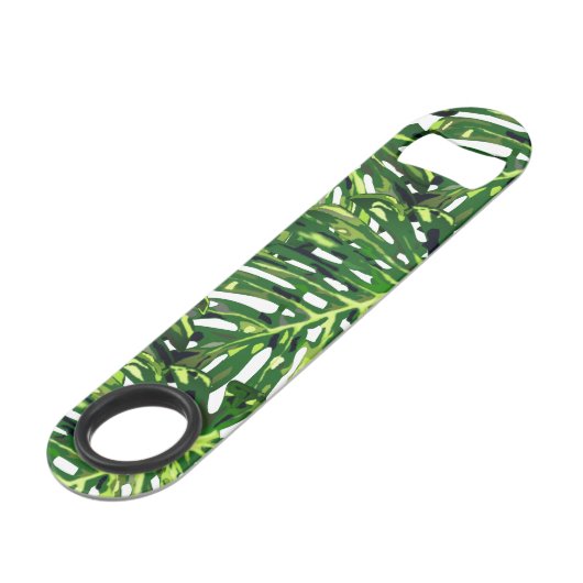 Monstera Leaves Bar Key Speed Flessenopener (Achterkant Gekanteld)