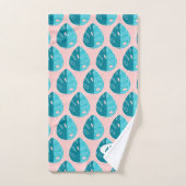 Monstera Leaves - Blue and Pink Bad Handdoek (Handdoek)