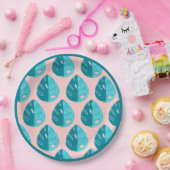 Monstera Leaves - Blue and Pink Papieren Bordje (Feest)