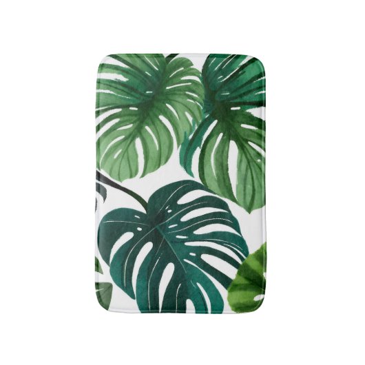 Monstera Leaves | Botanisch modern groen Badmat (Voorkant Verticaal)