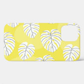 Monstera leaves, bright yellow background. Case-Mate iPhone case (Achterkant (horizontaal))