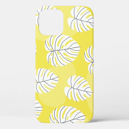 Monstera leaves, bright yellow background. Case-Mate iPhone case (Achterkant)