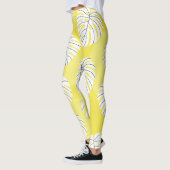 Monstera leaves, bright yellow background. leggings (Links)
