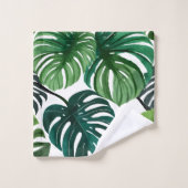 Monstera Leaves | Eenvoudige moderne handdoek (Wasdoekje)