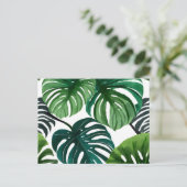 Monstera Leaves | Eenvoudige moderne Waterverf Briefkaart (Staand voorkant)