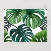 Monstera Leaves | Eenvoudige moderne Waterverf Briefkaart (Voorkant)