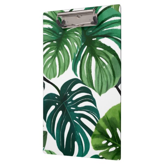 Monstera Leaves | Eenvoudige moderne Waterverf Klembord (Links)