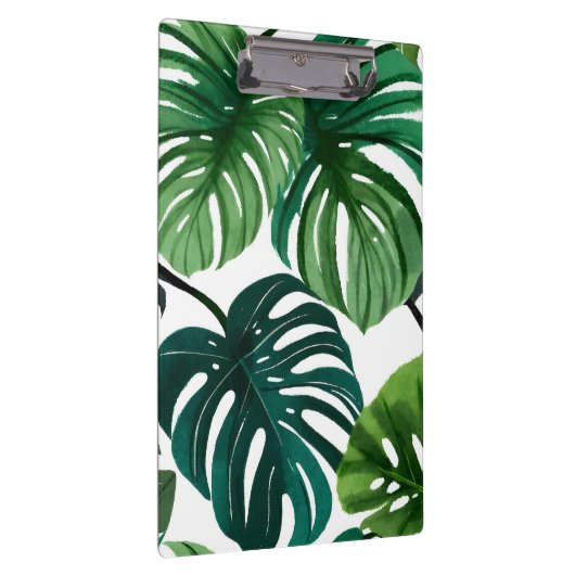 Monstera Leaves | Eenvoudige moderne Waterverf Klembord (Rechts)