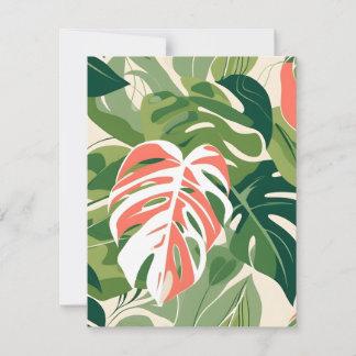 Monstera Leaves Feestdagenkaart