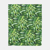 Monstera Leaves Fleece Blanket Greenery Deken (Voorkant)