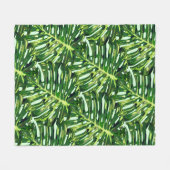 Monstera Leaves Fleece Blanket Greenery Deken (Voorkant (Horizontaal))