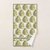 Monstera Leaves - Green Bad Handdoek (Handdoek)