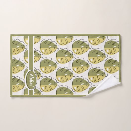 Monstera Leaves - Green Bad Handdoek (Handdoek)