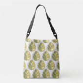 Monstera Leaves - Green Crossbody Tas (Achterkant)