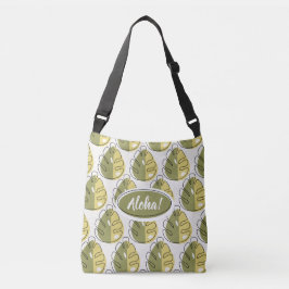 Monstera Leaves - Green Crossbody Tas