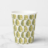 Monstera Leaves – Green Papieren Bekers (Rechts)