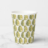 Monstera Leaves – Green Papieren Bekers (Rechts)