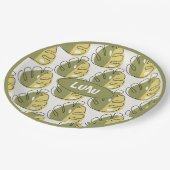 Monstera Leaves – Green Papieren Bordje (Gekanteld)