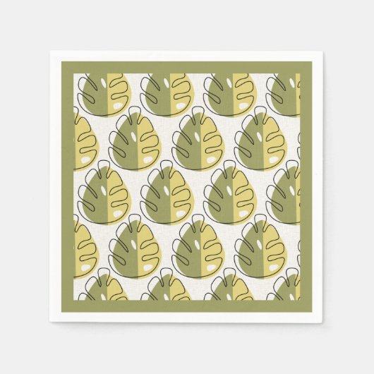 Monstera Leaves – Green Servet (Voorkant)