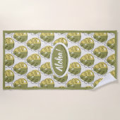 Monstera Leaves - Green Strandlaken (Voorkant)