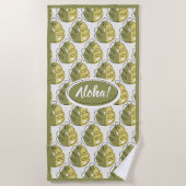 Monstera Leaves - Green Strandlaken (Voorkant)