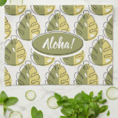 Monstera Leaves - Green Theedoek (Gevouwen)