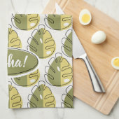 Monstera Leaves - Green Theedoek (Quarter Fold)