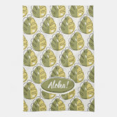 Monstera Leaves - Green Theedoek (Verticaal)