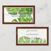 Monstera Leaves | Lijst van hout Visitekaartje (Voorkant / Achterkant)