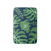 Monstera Leaves Monogrammed Badmat (Voorkant Verticaal)