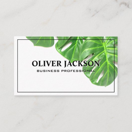Monstera Leaves | Plant Achtergrond Visitekaartje (Voorkant)
