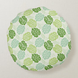 Monstera Leaves Rond Kussen