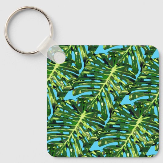 Monstera Leaves Sleutelhanger Gift Greenery (Voorkant)