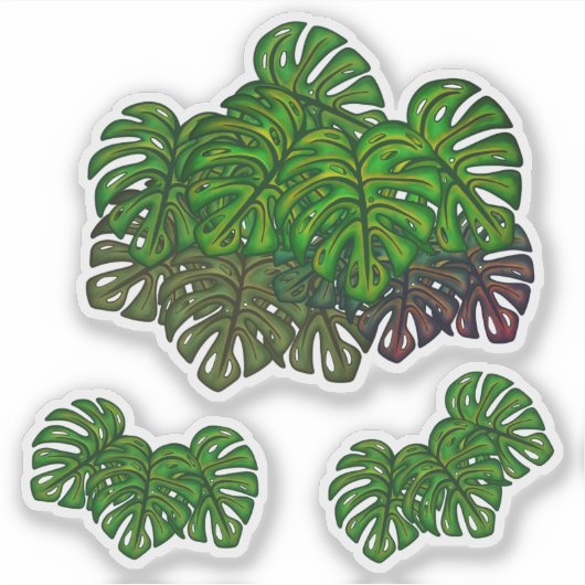 Monstera Leaves Sticker (Voorkant)