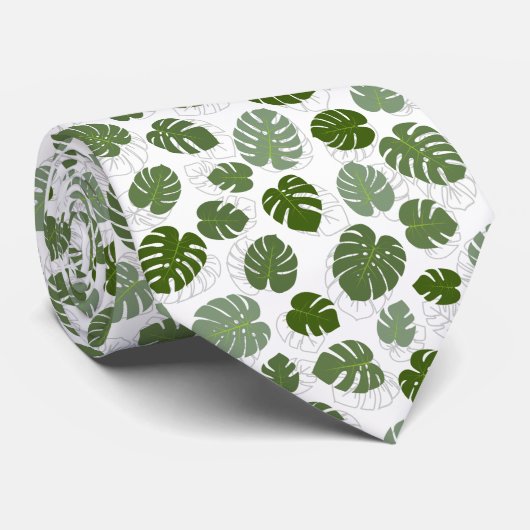 Monstera Leaves Stropdas (Opgerold)