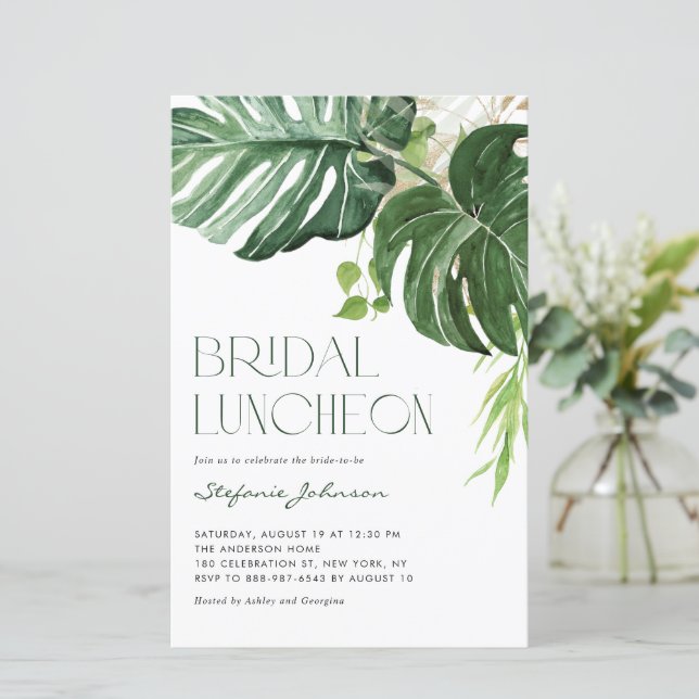 Monstera Leaves Summer Bridal Luncheon (Staand voorkant)