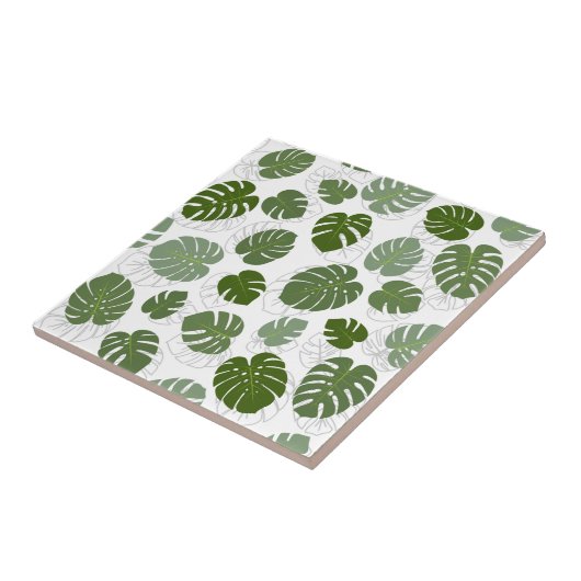 Monstera Leaves Tegeltje (Zijkant)