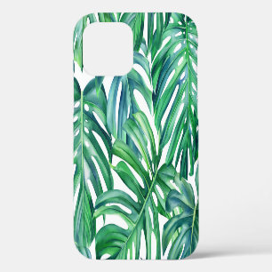 Monstera Leaves: Waterverf Oerwoud. iPhone 12 Hoesje