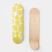 Monstera - Lemon Geel en Wit Persoonlijk Skateboard (Voorkant)