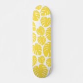 Monstera - Lemon Geel en Wit Persoonlijk Skateboard (Voorkant)
