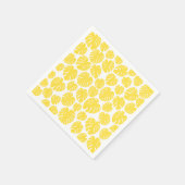 Monstera - Lemon Geel en Wit Servet (Hoek)