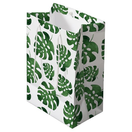 Monstera Medium Cadeauzakje (Voorkant Gekanteld)