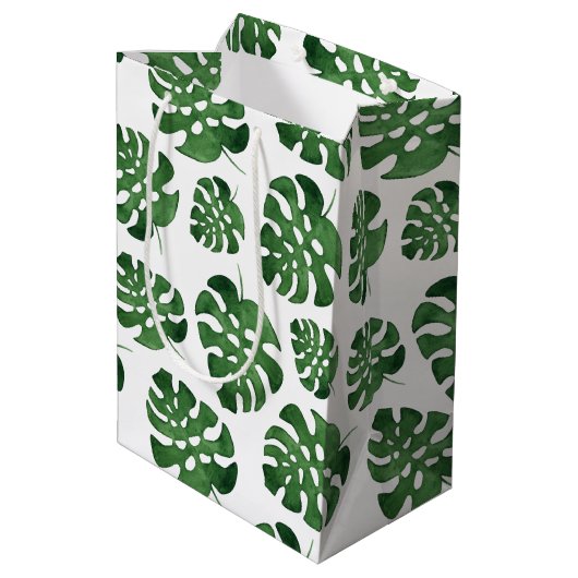 Monstera Medium Cadeauzakje (Achterkant Gekanteld)