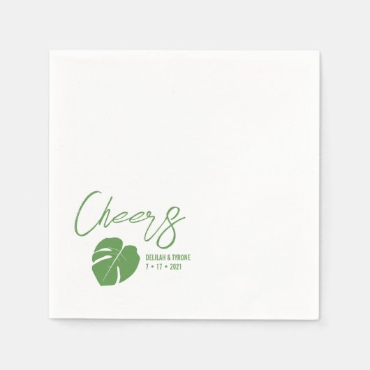 Monstera Mini · Chique cocktailservet · Tropisch Servet (Voorkant)