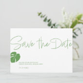 Monstera Mini · Save the Date · Modern Green Kaart (Staand voorkant)