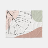 Monstera minimalist fleece deken (Voorkant (Horizontaal))