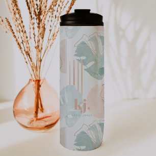 Monstera Minimalist   Modern Boho-monogram Thermosbeker
